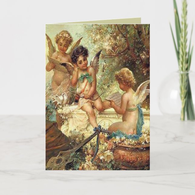 Carte Cherubs Musicales vintages (Devant)