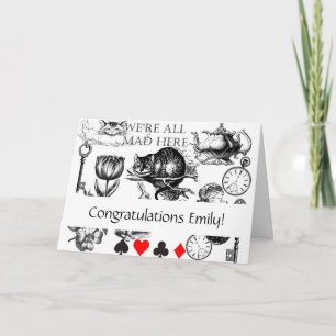 Carte cheshire cat classique alice dans l'art du pays de