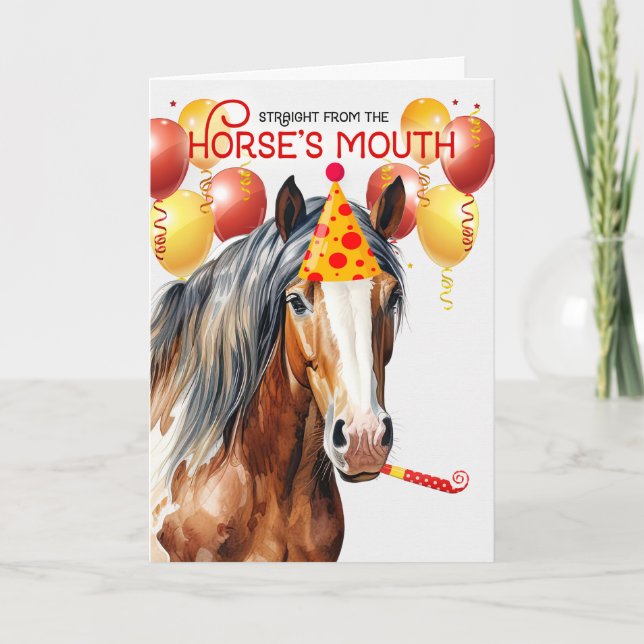 Carte Chestnut Paint Horse Funny Anniversaire (Devant)