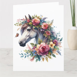 Carte Cheval Aquarelle