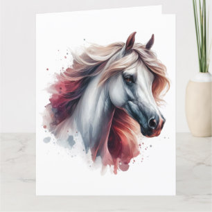 Carte Cheval Aquarelle