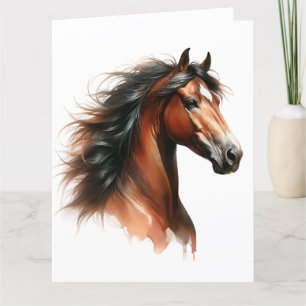 Carte Cheval Aquarelle