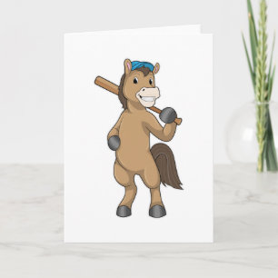 Carte Cheval au baseball avec batte de baseball