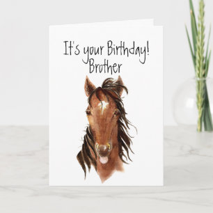 Carte Cheval d'Anniversaire Frère plus âgé Sticout la la