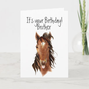 Carte Cheval d'Anniversaire Frère plus âgé Sticout la la