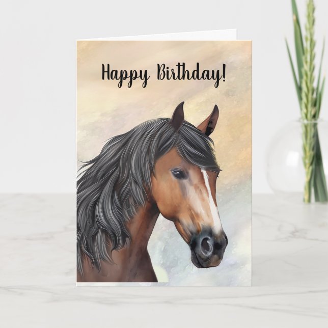 Carte Cheval de Baie avec Blaze Joyeux anniversaire (Devant)