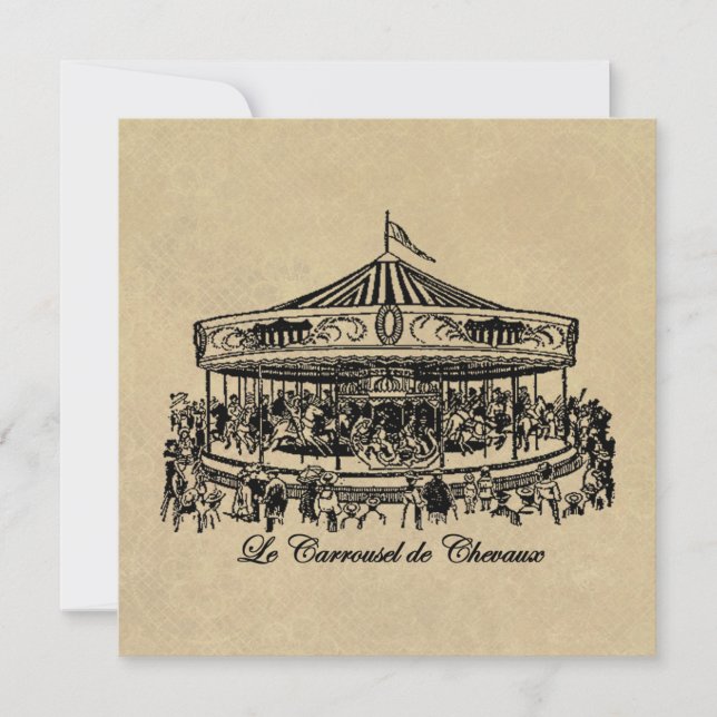 Carte Cheval de Carrousel français Vêtements et cadeaux (Devant)