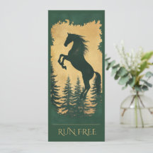 Carte Cheval de Forêt Sauvage — Courir Libre