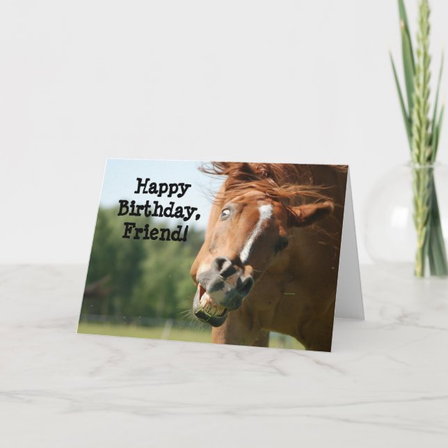 Carte Cheval de Friend_Funny de joyeux anniversaire (Devant)