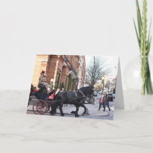 Carte Cheval de Noël et chariot Sloane Carré Londres