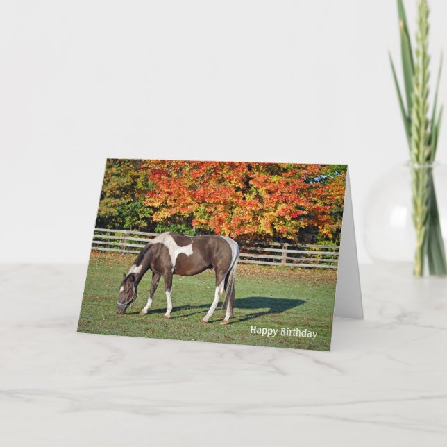 Carte Cheval de peinture dans les pâturages d'automne An (Devant)