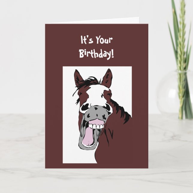 Carte Cheval de rire Yee Haw Nous allons célébrer (Devant)