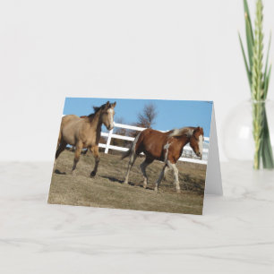 Carte Cheval en peau de seau et peinture