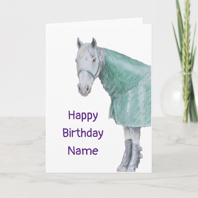 Carte Cheval en Rug Anniversaire (Devant)