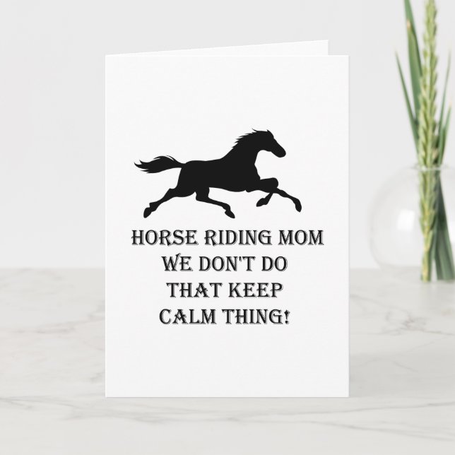 Carte Cheval équitation Maman Amusante Fête des mères Ca (Devant)