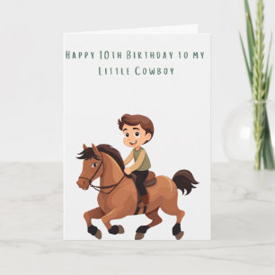 Carte Cheval et Cavalier de Style Dessin Animé Amusant