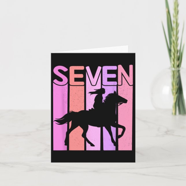 Carte Cheval Girl 7e Anniversaire Équitation 7 Année Ol (Devant)