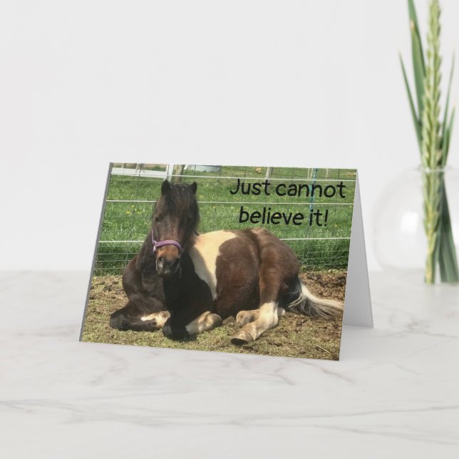 Carte CHEVAL NE PEUT PAS CROIRE QUE VOUS CÉLÉBREZ "20ème (Devant)