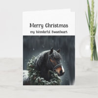 Cheval Noir de Noël Merveilleux amour