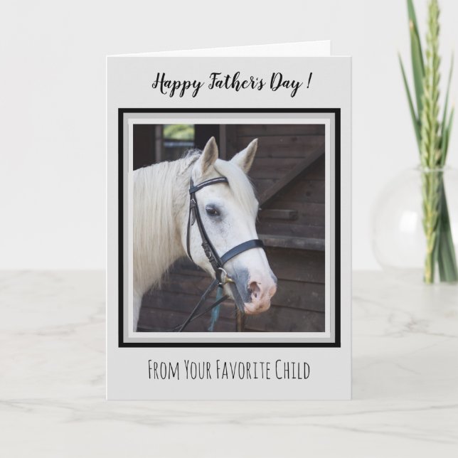 Carte Cheval papa - Bonne Fête des pères Cute Horse Phot (Devant)