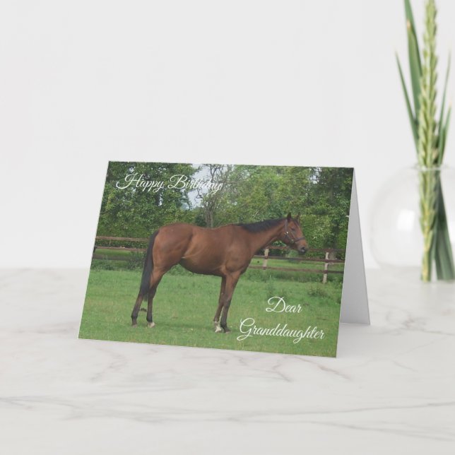 Carte Cheval Personnalisé Grand-fille Anniversaire (Devant)