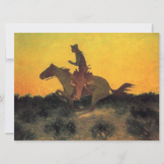 Carte Cheval Rider contre le coucher du soleil (par Remi (Devant)