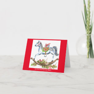 Carte Cheval Rocking de Noël avec forfait