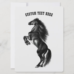 Carte Cheval sauvage dressée avec texte personnali