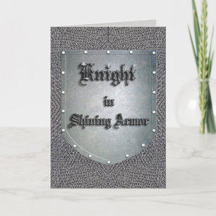 Carte Chevalier dans Brillant Armure Bouclier Chainmail