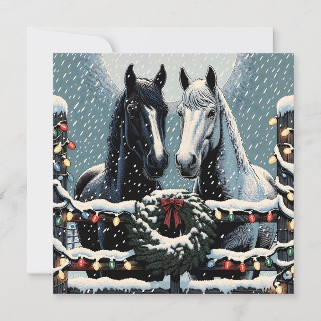 Carte Chevaux de fête | Joyeux Noël (Devant)