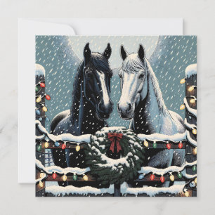 Carte Chevaux de fête   Joyeux Noël