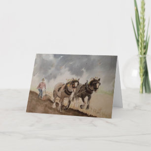 Carte Chevaux lourds qui soufflent sous un ciel lourd vi