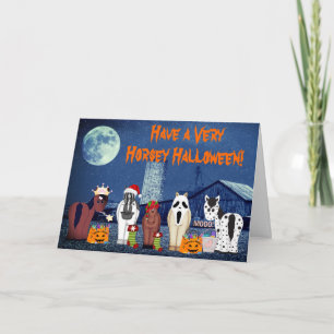 Carte Chevaux mignons en costumes Cheval Halloween Horse
