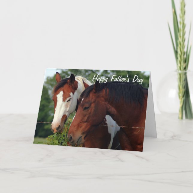 Carte Chevaux photo Happy Fête des pères (Devant)
