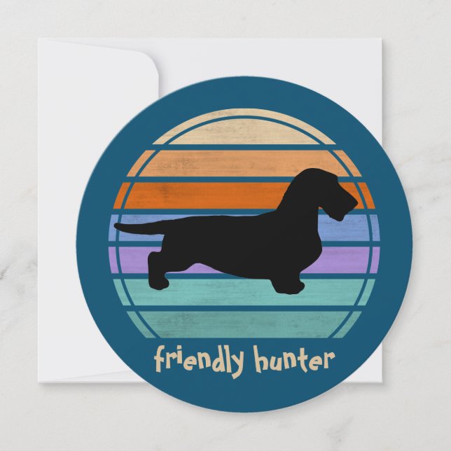 Carte Cheveux ronds Dachshund - Silhouette 1 (Devant)