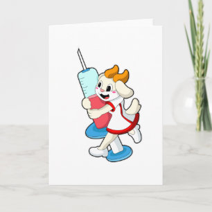 Carte Chèvre comme infirmière à la vaccination avec seri
