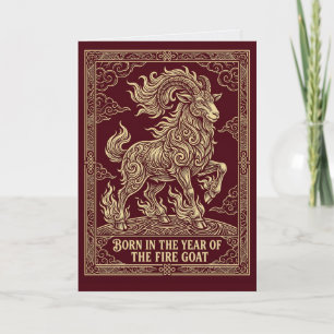 Carte Chèvre de Feu 2027 Année de Naissance Anniversaire