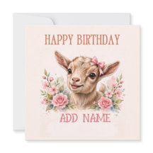 Chèvre femelle : Animal bébé Arc pastel et fleurs