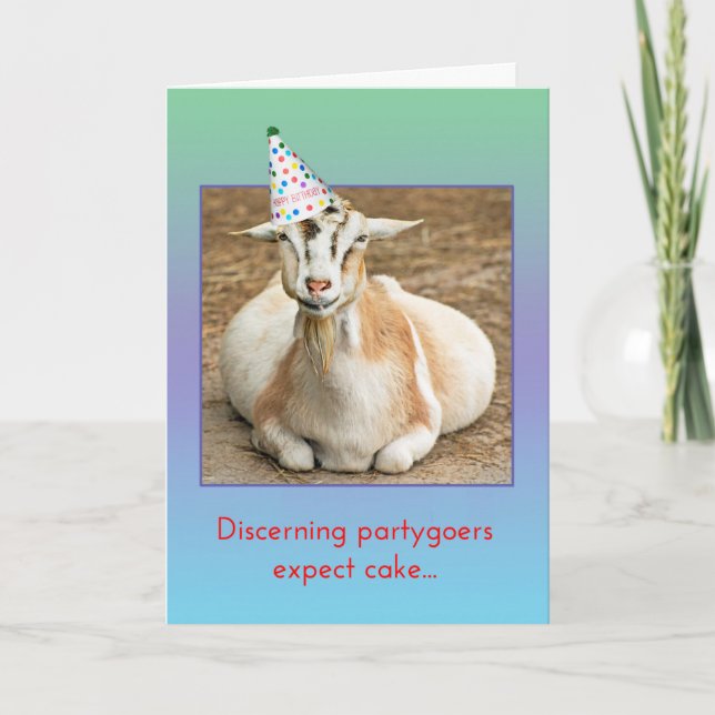 Carte Chèvre grasse amusante dans le Casquette de fête A (Devant)