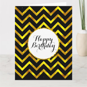 Carte chevron or noir bling   Vide
