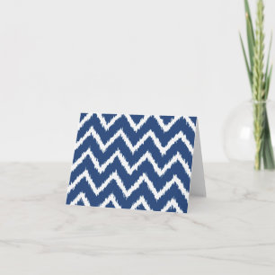Carte Chevrons d'Ikat - bleu marine et blanc
