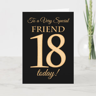 Carte Chic 18ème effet or sur Black pour Ami Anniversair