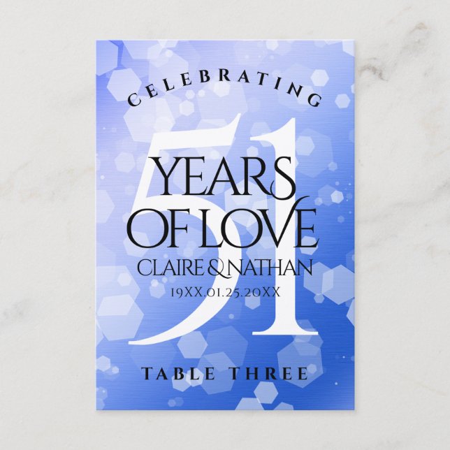 Carte Chic 51st Sapphire Mariage Anniversaire (Devant)