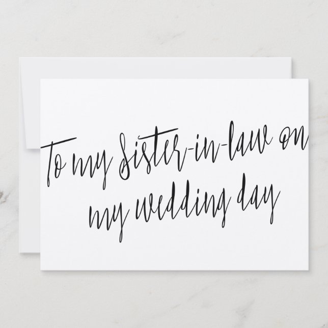 Carte Chic "À ma belle-soeur le jour de mon mariage" (Devant)