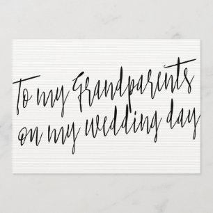 Carte Chic "À mes grands-parents le jour de mon mariage"