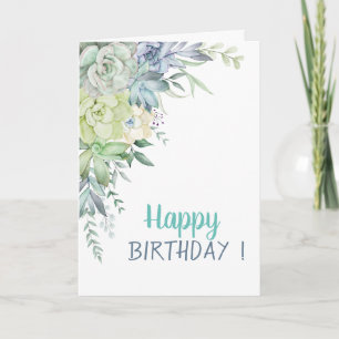 Carte Chic Aquarelle Desert Cactus Succulents Anniversai
