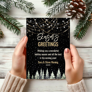 Carte Chic arbres de Noël parties scintillant lumières n