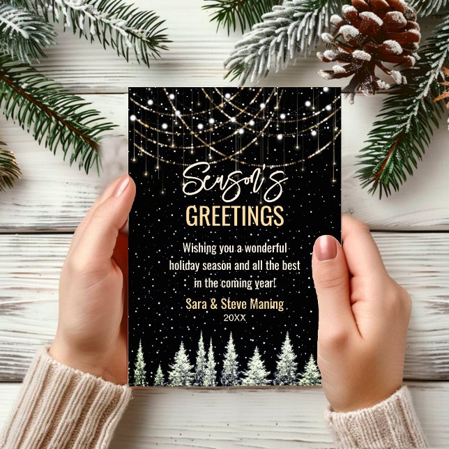Carte Chic arbres de Noël parties scintillant lumières n (Créateur téléchargé)
