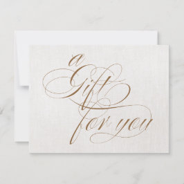 Carte Chic Beige Linen Calligraphie Certificat Cadeau