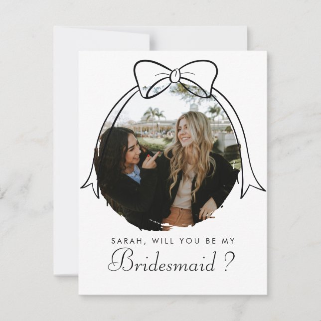 Carte Chic Black Bow Tu Seras Ma Femme D'Accueil Photo (Devant)